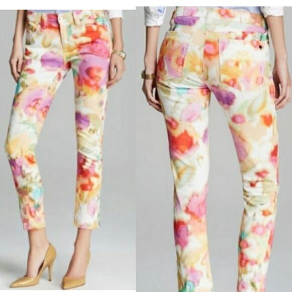 Kate Spade Broome Street Watercolor Cropped Denim Jeans Size 27 - Picture 1 of 11